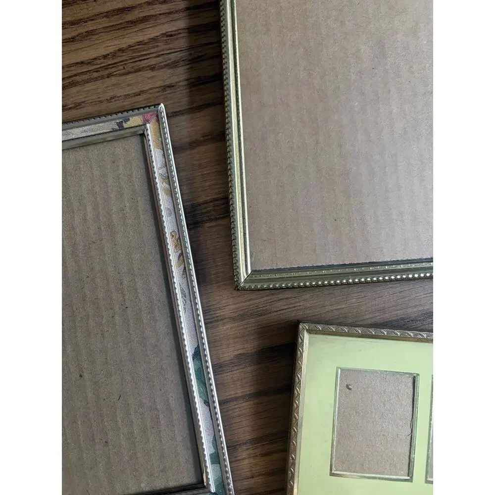 Vintage Brass Frames Ornate Floral Detail Brass Frame 8x10” 5x7” Set Of 3